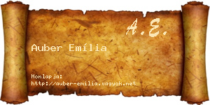 Auber Emília névjegykártya